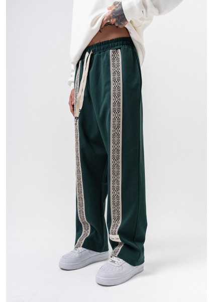 Erkek Etnik Şerit Detaylı Kışlık Doubleface Baggy Eşofman Altı Nefti fiyatları