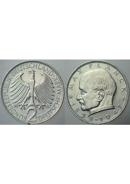 Almanya 2 Mark 1967 D. Sirkülasyon Hatıra-Max Planck.