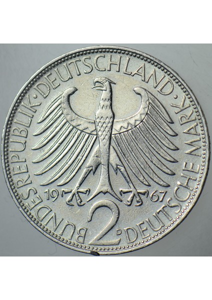 Almanya 2 Mark 1967 D. Sirkülasyon Hatıra-Max Planck. modelleri
