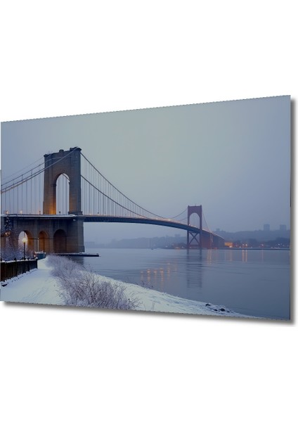 Buzlu Köprü Modern Sanat Yağlı Boya Görünümlü Dekoratif Ahşap Ev/işyeri/ofis Kare Tablo fiyatları