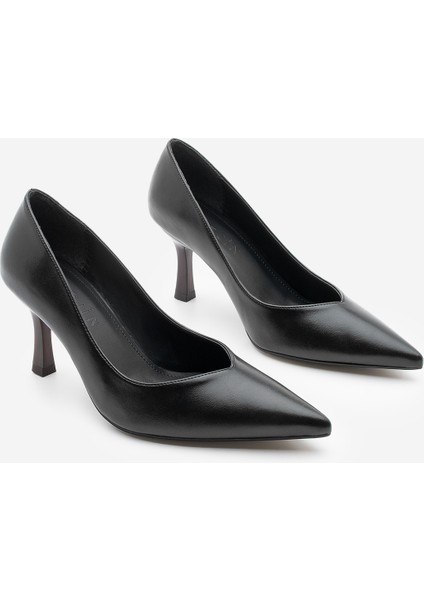 Kadın Stiletto Sivri Burun Ahşap Desen Ökçe Topuklu Ayakkabı Arset indirimleri