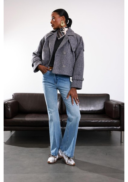 Açık Mavi Yüksek Bel Flare Jean 503