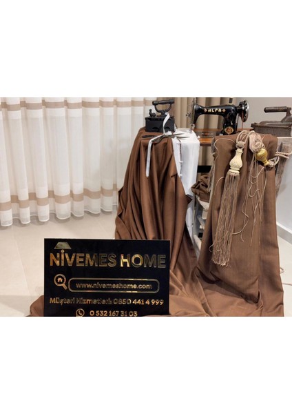 Nivemeshome Trend Şerit Detaylı 1/3 Sık Pileli Tül Perde Apm fırsatları