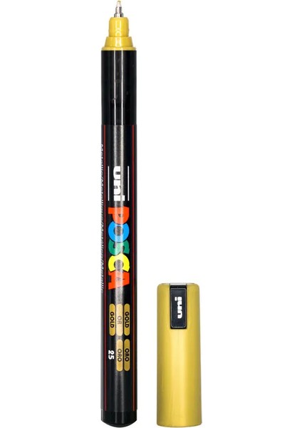 Posca Uni Pc-1mr Renkli Boya Marker Kalemler Ultra Ince 0,7 mm Altın (1 Adet)