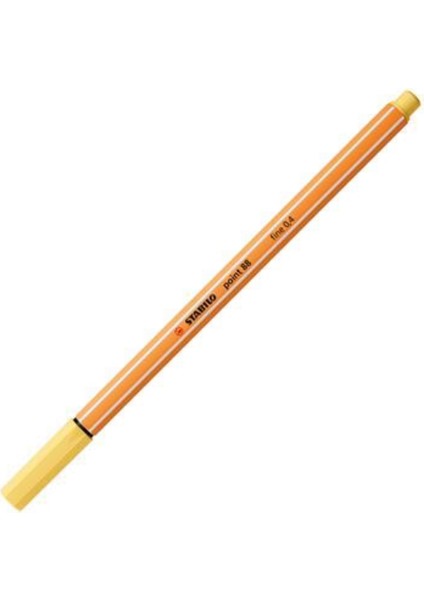 Fineliner Point 88 Ince Keçe Uçlu Kalem 88 Point 0.4 mm Sarı 88/23 (10 Lu Paket)