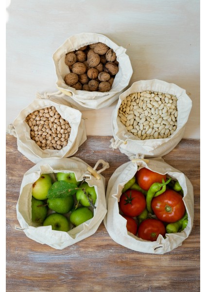 Yıkanabilir Gıda Kesesi Seti 5 Ebat Hava Alabilen Ham Kumaş fiyatları