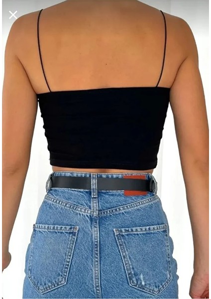 Askılı Crop Büstiyer Penye Bluz 2’li Set indirimleri