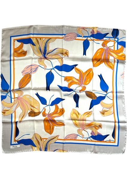 Çiçek Desen Sura Ipek Eşarp modelleri