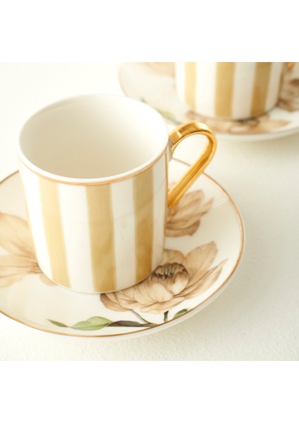 Blossom Porselen 2'li Kahve Fincanı Seti Bej (90 Cc) fiyatları