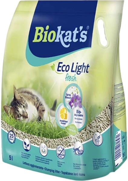 Biokats Eco Light Fresh Spring Blossom Bahar Çiçeği Kokulu Pelet Kedi Kumu 5lt