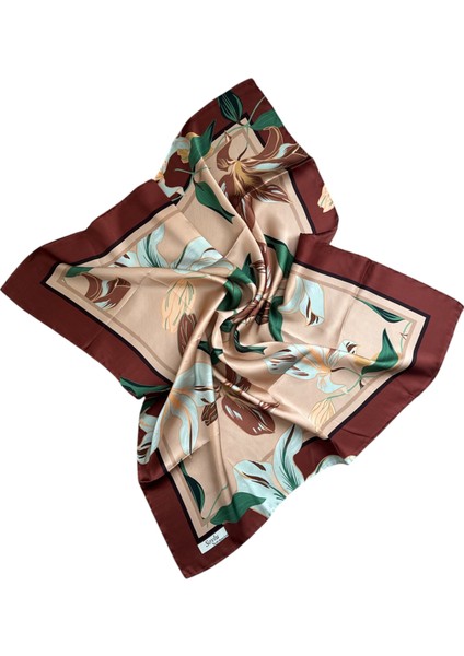 Çiçek Desen Sura Ipek Eşarp
