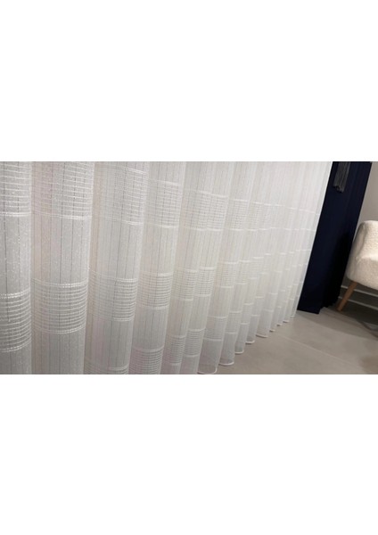 Nivemeshome Karan Gümüş 1/3 Sık Pileli Tül Perde Apm