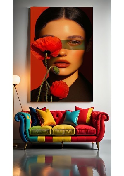 Modern Sanat Çiçek V2 Ev Duvar Salon Güzellik Salonu Ofis Dükkan Dekarasyon Kanvas Tablo