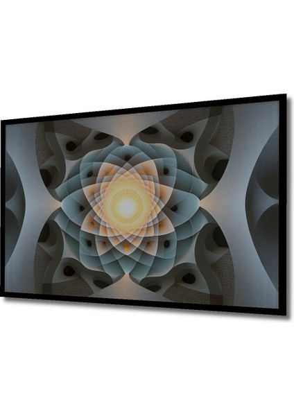 Çerçeve Görünümlü Mistikal Geometrik Desen Yağlı Boya Görünümlü Dekoratif Ahşap Ofis Kare Tablo fiyatları