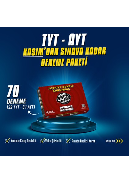 2026 Yks Kasım'dan Sınava Kadar Deneme Paketi