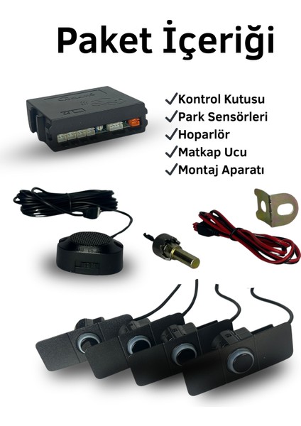 Park Sensörü Ses Ikazlı Siyah Göstergesiz