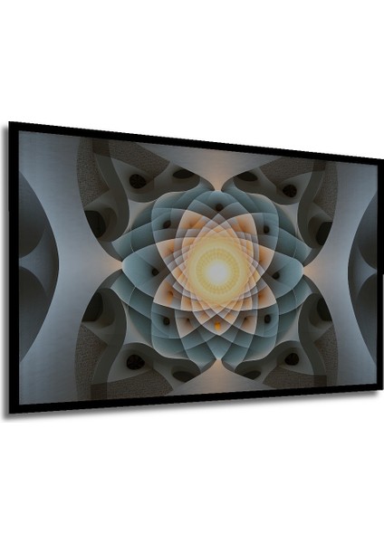 Çerçeve Görünümlü Mistikal Geometrik Desen Yağlı Boya Görünümlü Dekoratif Ahşap Ofis Kare Tablo modelleri