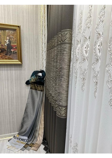 Nivemeshome Likya FT632120 V-2503 Antrasit 1/3 Sık Pileli Fon Perde Apm