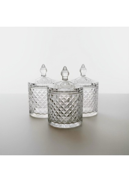 3'lü Kristal Desen Büyük Boy Kapaklı Cam Kavanoz – 1200 Ml. fiyatları