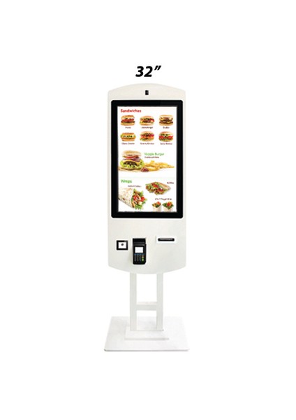 AVA32 Cafe Restaurant Selfservis Dokunmatik Kiosk 32''
