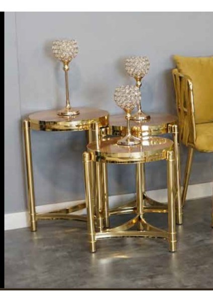 Mim Ceviz - Gold Mersedes Zigon Sehpa