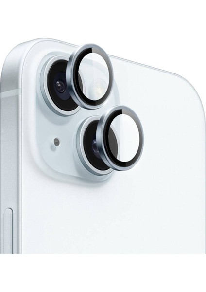 (Kaliteyi Bozmaz) iPhone 15 / 15 Plus Uyumlu Mavi Safir Kamera Lens Koruyucu Takma Aparatlı Kolay Kurulum fiyatları