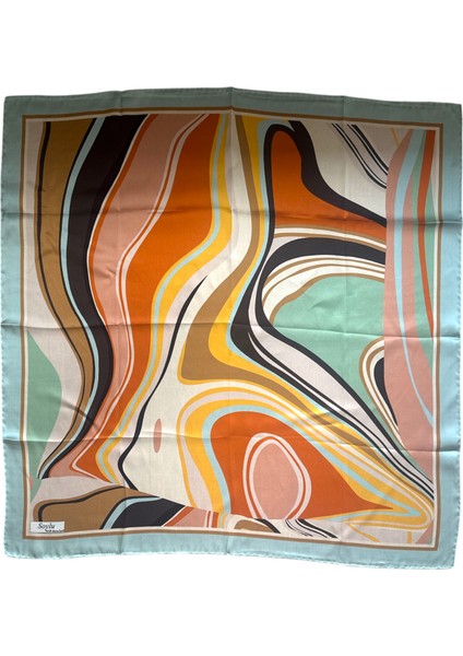 Çizgili Sura Ipek Eşarp modelleri