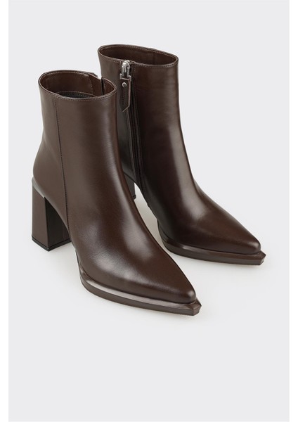 Kahve Deri Kadın Topuklu Bot fiyatları