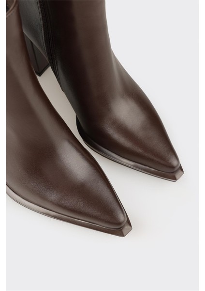 Kahve Deri Kadın Topuklu Bot fırsatları