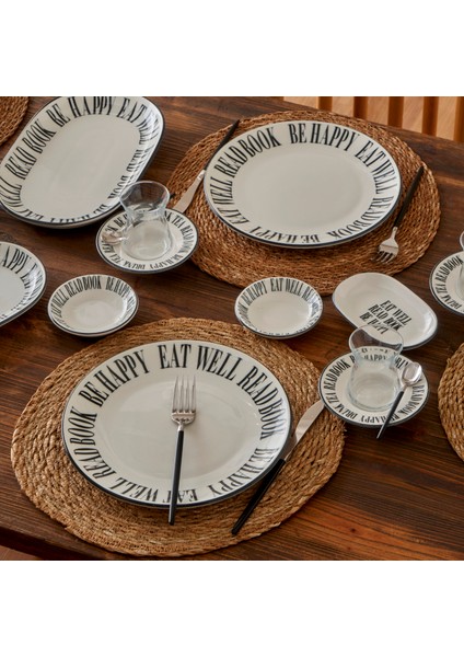 Book Lovers Porselen Servis Tabağı Siyah (25 Cm) fiyatları