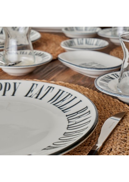 Book Lovers Porselen Servis Tabağı Siyah (25 Cm) fırsatları