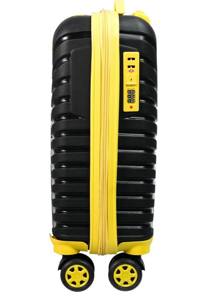 Pp Underseat Küçük Boy Siyah-Sarı Valiz 46X34X19 cm | 4 Tekerlek | Şifreli Kilit modelleri