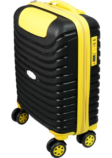 Pp Underseat Küçük Boy Siyah-Sarı Valiz 46X34X19 cm | 4 Tekerlek | Şifreli Kilit fırsatları
