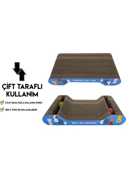 Karton Kedi Tırmalama Çantoplu 38*6*20 fırsatları