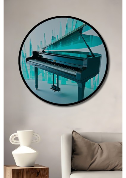 Çerçeve Görünümlü Kristal Düşler Piyano Modern Sanat Ev/işyeri/ofis Dekoratif Ahşap Yuvarlak Tablo