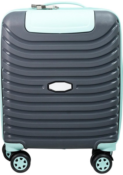 Pp Underseat Küçük Boy Gri-Turkuaz Valiz 46X34X19 cm | 4 Tekerlek | Şifreli Kilit fırsatları