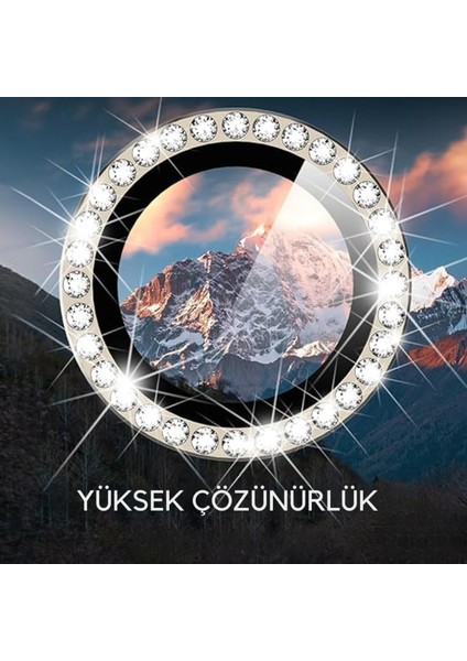 (Kaliteyi Bozmaz) iPhone 14 Pro Max / 14 Pro Uyumlu Taşlı Siyah Kamera Lens Koruyucu fiyatları