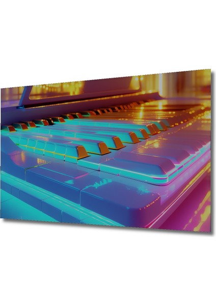 Neon Işıltılı Piyano Tuşları Modern Sanat Dekoratif Ahşap Ev/işyeri/ofis Kare Tablo fiyatları