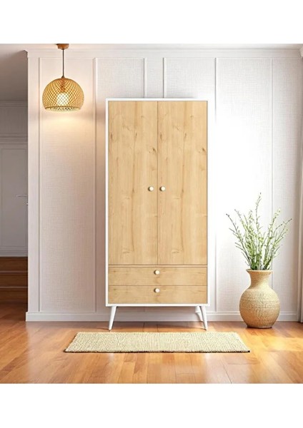 Riva Elbise Dolabı / Iki Kapaklı Çekmeceli Dolap / Gardırop fiyatları