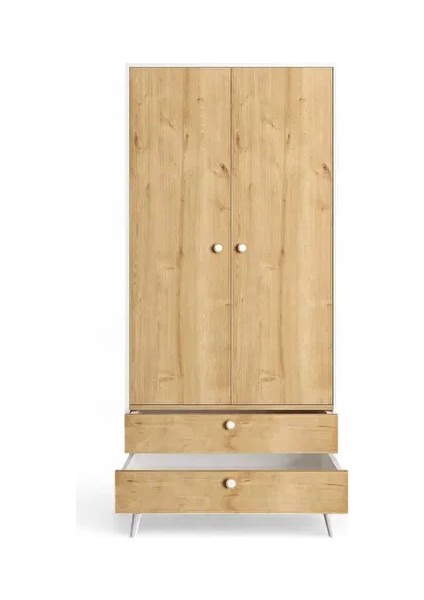 Riva Elbise Dolabı / Iki Kapaklı Çekmeceli Dolap / Gardırop modelleri