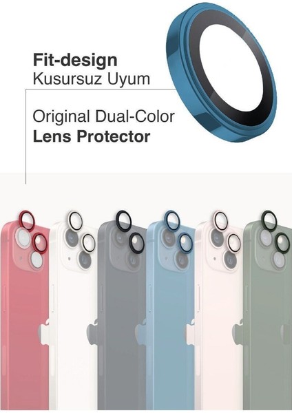 (Kaliteyi Bozmaz) iPhone 13 / 13 Mini Uyumlu Kolay Kurulum Aparatlı Mavi Safir Kamera Lens Koruyucu fiyatları
