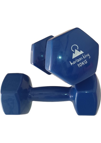 Vinyl Kaplı Dökme Demir Altıgen Çift Dambıl 10 kg