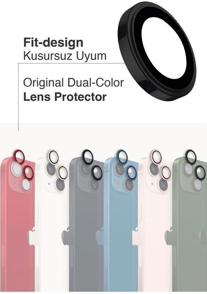 (Kaliteyi Bozmaz) iPhone 13 / 13 Mini Uyumlu Kolay Kurulum Aparatlı Safir Kamera Siyah Lens Koruyucu fiyatları