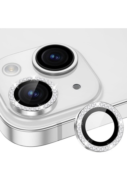 (Kaliteyi Bozmaz) iPhone 15 / 15 Plus Uyumlu Taşlı Kamera Lens Koruyucu