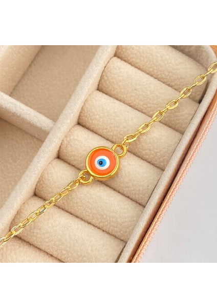 Mineli Bileklik Nazar Boncuklu Bileklik Pirinç Gold 17+5cm fırsatları