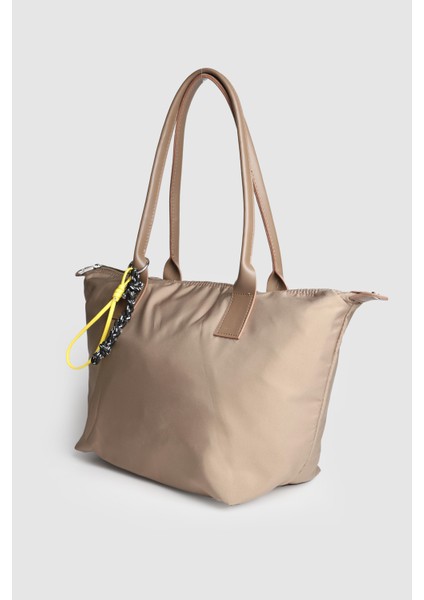 Kadın Muse Büyük Boy Paraşüt Kumaş Omuz Çantası Vizon modelleri