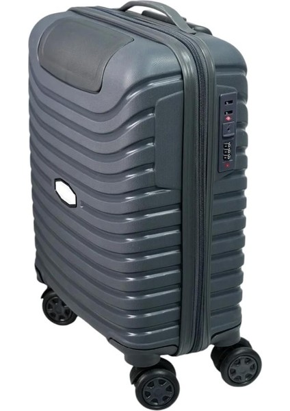 Pp Underseat Küçük Boy Gri Valiz 46X34X19 cm | 4 Tekerlek | Şifreli Kilit indirimleri