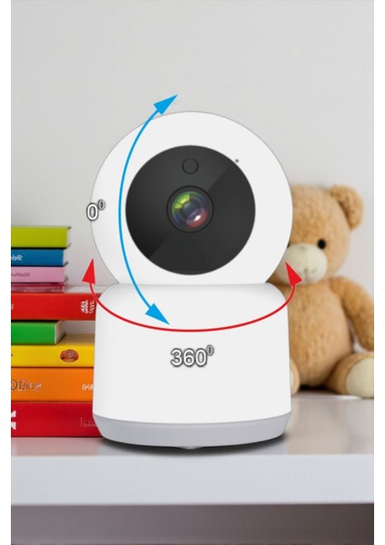 Wifi 360 Derece Dönebilen Ip Kamera Full HD-1080P