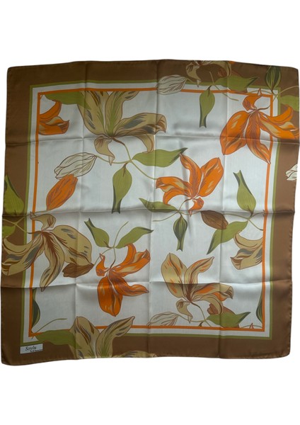 Çiçek Desen Sura Ipek Eşarp modelleri