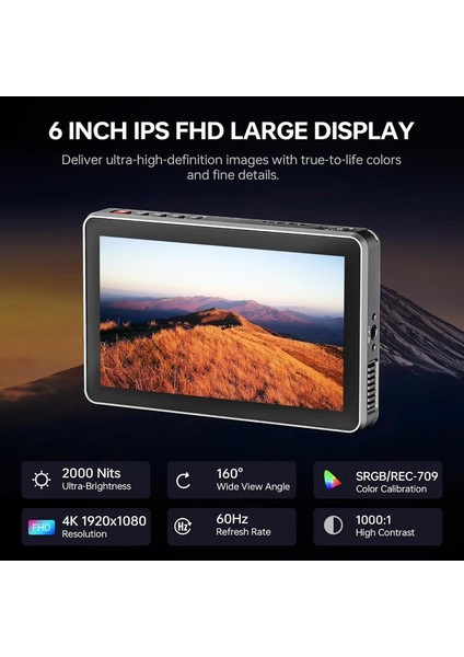 Dc-X3 6'' Hdmısdı 2000NIT Dokunmatik Kamera Üstü Monitör modelleri